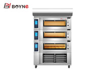 6 Plate Commercial Bakery Kitchen Equipment 3 Deck Oven LCD Intelligent Control